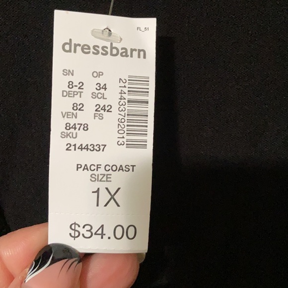 Dress Barn Black sweater with lace trim bottom size 1X new with tags - Picture 6 of 9